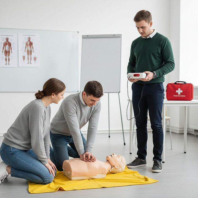 Erklärung an einem Reanimation-Dummy